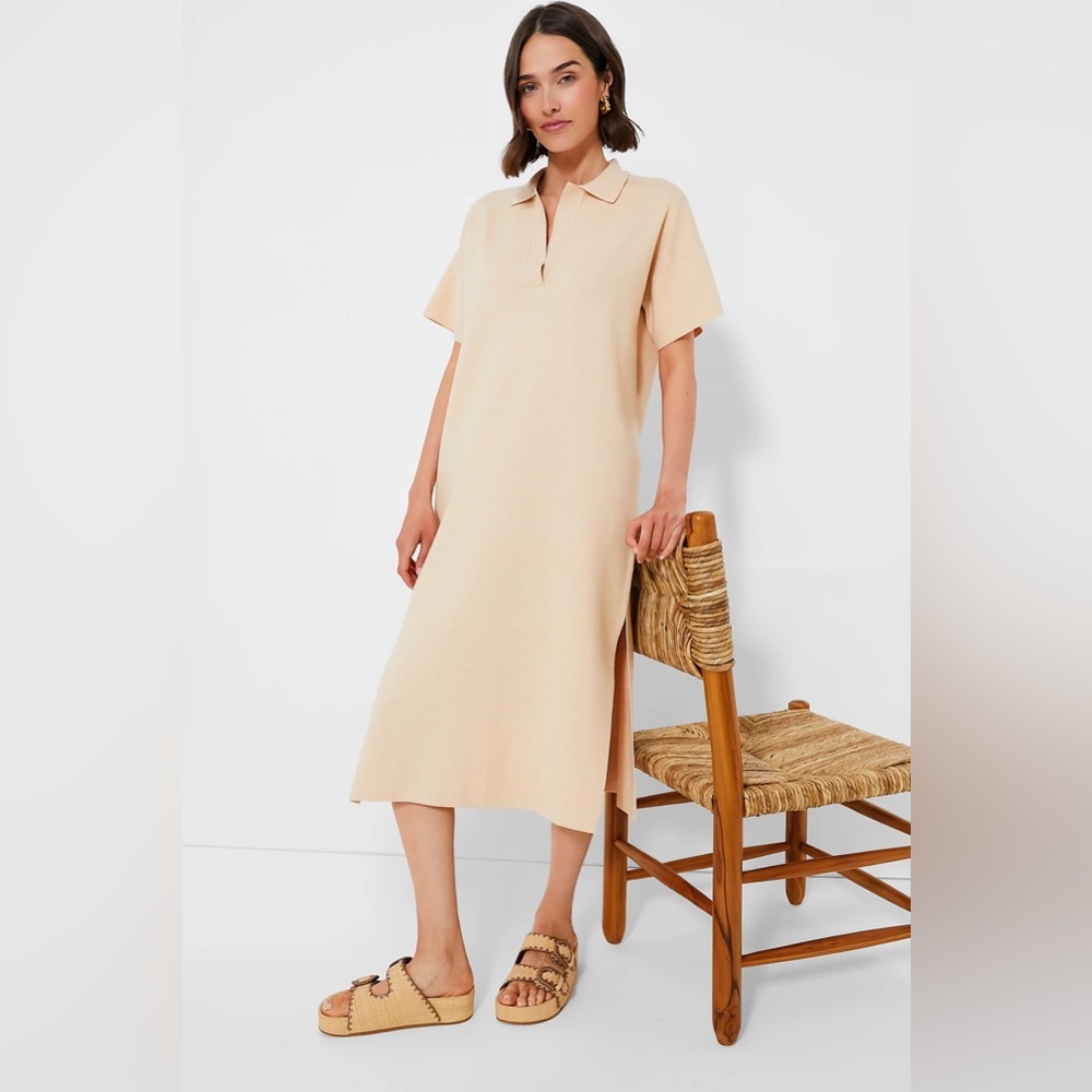 NWT Tuckernuck Tan Channing Polo Midi Dress size Medium